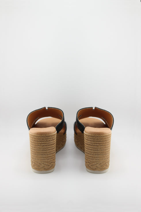 Oh My Sandals Raffia Espadrille Wedge Slide Sandals